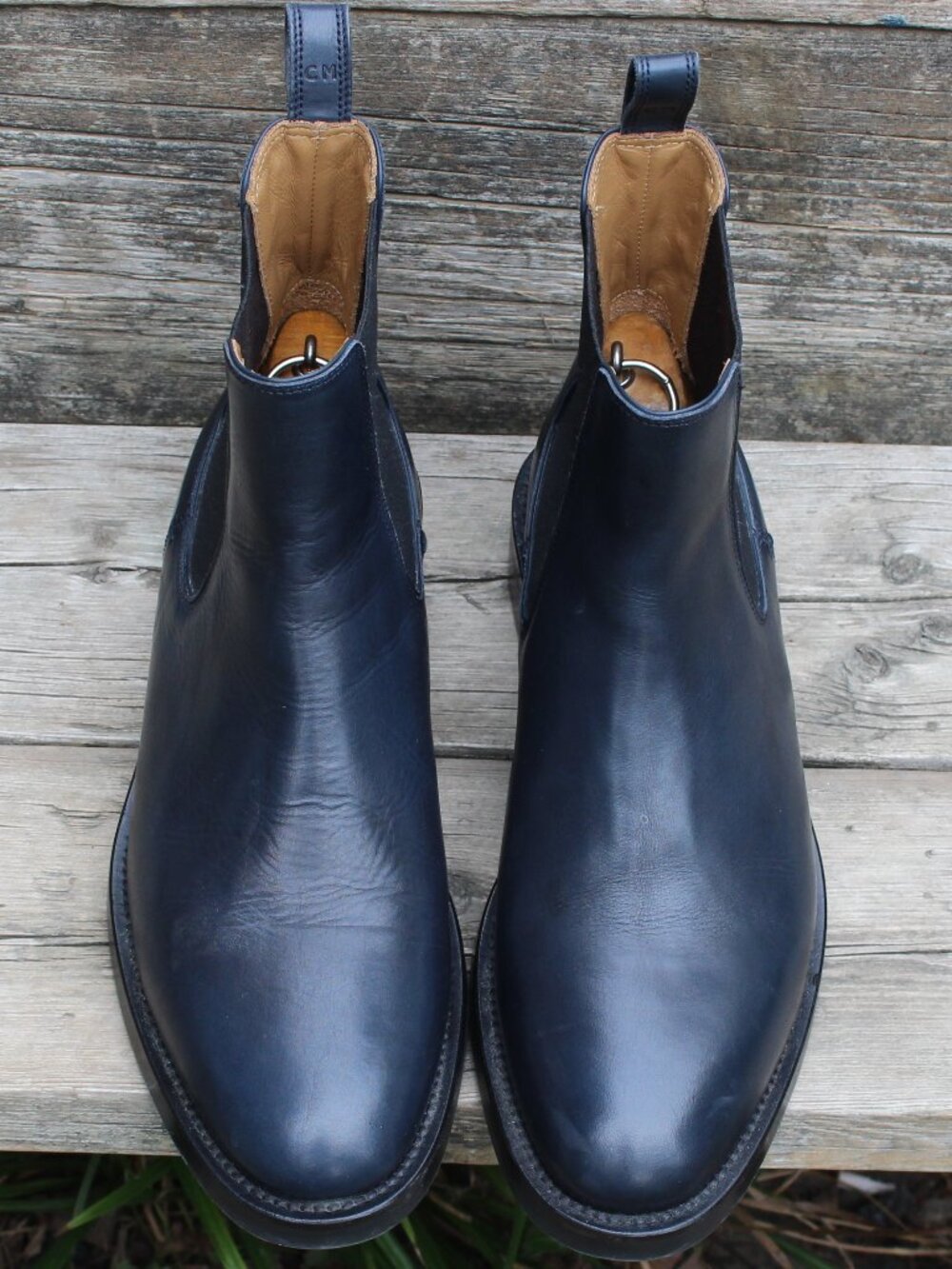 Club Monaco Blue Leather Chelsea Boots, Men's Size 11 US, Made in Italy - Picture 3 of 13